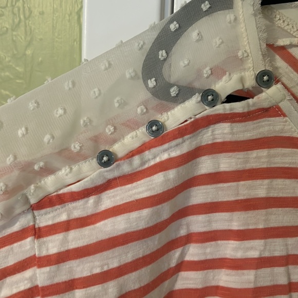 Anthropologie Little Yellow Button striped top - Picture 3 of 4